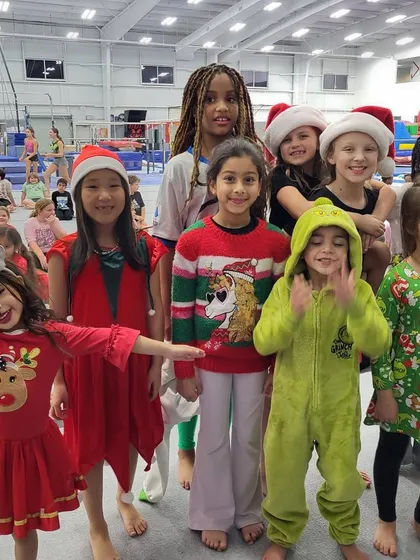 Pure holiday joy! We love seeing our gym filled with happy faces and festive outfits during special events like our Grinchmas Friday Fun Night. It’s all about creating magical memories for the kids.