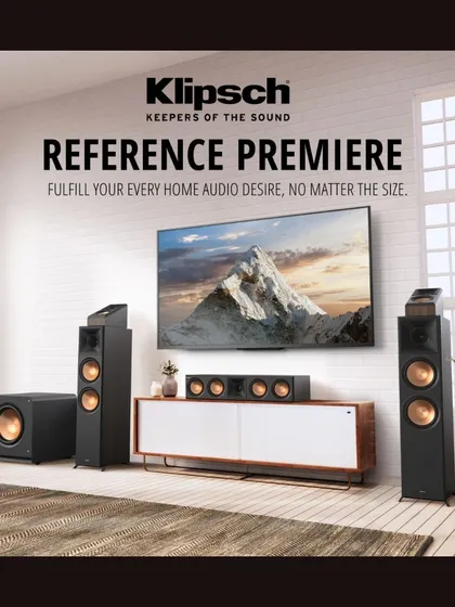 The Klipsch Reference Premiere series offers a complete audio solution for any room size. The lineup includes floor-standing, bookshelf, center, and Dolby Atmos-enabled speakers to create a fully immersive surround sound system.