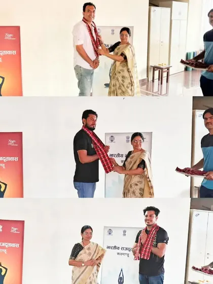 Being honored by the Indian Embassy in Nepal. It is a privilege to be cultural ambassadors of yoga across borders.