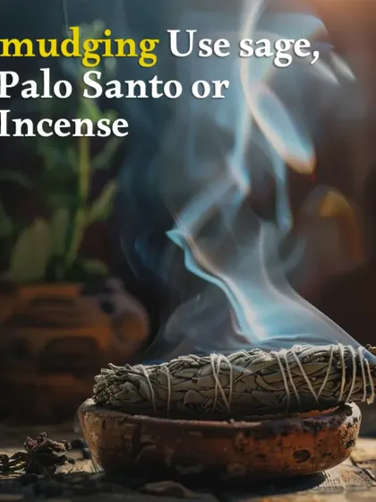 Smudging with sage, Palo Santo, or incense is an effective method for smoke cleansing your crystals.