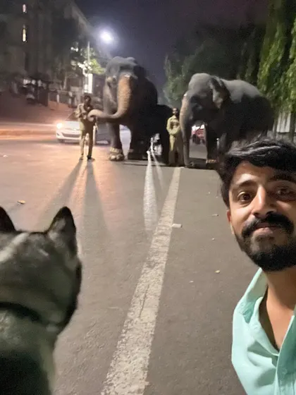 A quick selfie to remember the moment. Training is not just about commands; it is about sharing experiences and building an unbreakable bond with your animal.