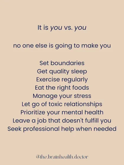 A powerful reminder that self care is your own responsibility. Setting boundaries, getting sleep, and moving your body are all acts of self love.