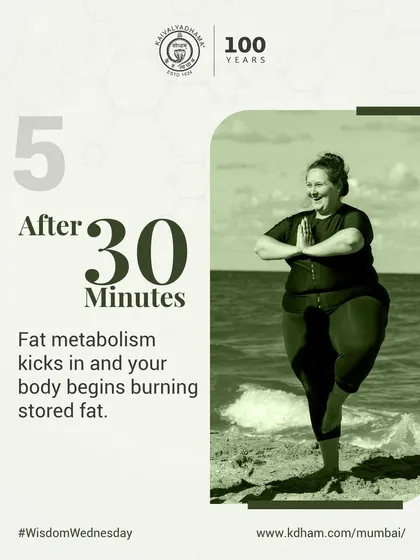 After 30 minutes of sustained walking, your body's fat metabolism kicks in, and it begins to burn stored fat for energy, aiding in weight management.