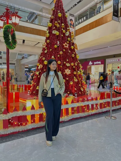 This layered look is perfect for staying warm and stylish during the holiday season.