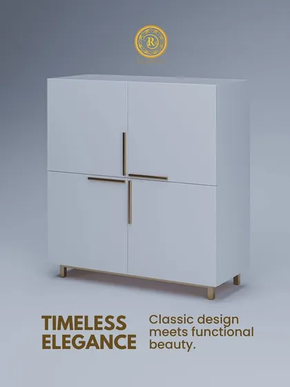 Timeless elegance meets functional beauty. This classic white cabinet with minimalist cross-style handles is a versatile piece that offers clean, simple storage for any modern home.