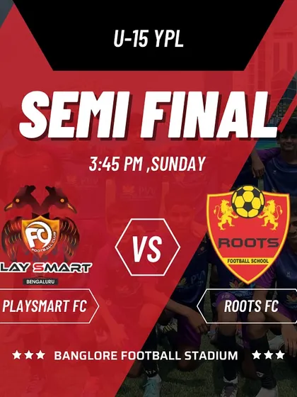 It's game day! The stage is set for a thrilling U-15 YPL Semi-Final against Roots FC. Time to leave it all on the pitch.