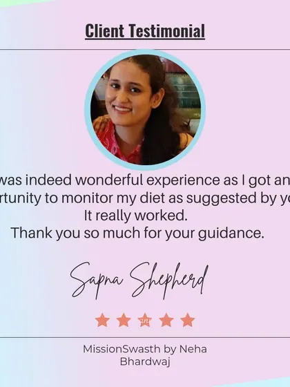 Thank you to Sapna for this wonderful feedback. She found that monitoring her diet as suggested really worked, and I am so glad I could provide the guidance she needed for her health journey.