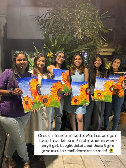 A graphic celebrating our first workshops in Mumbai. Even with just five attendees, their enthusiasm gave us all the confidence we needed to grow.