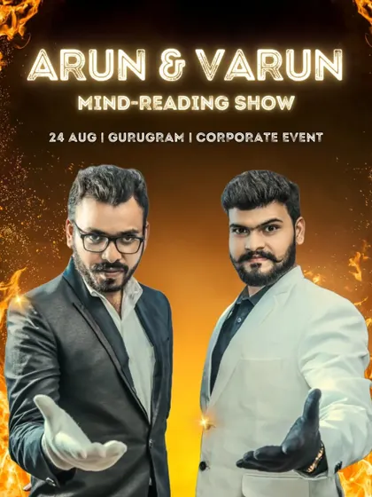 This poster announced our corporate mind reading event in Gurugram. We always engage with our audience beforehand, asking them what tricks they want to see, to make every show a customized and interactive experience.
