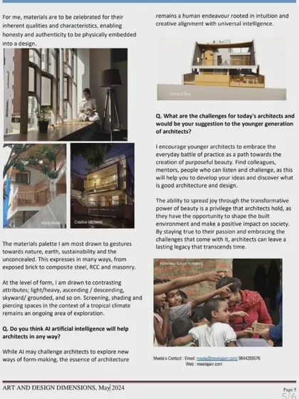 Another view of the magazine feature, where I reflect on the privilege architects have to shape the built environment and make a positive impact on society by staying true to their mission.