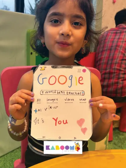 A creative and modern Teacher's Day card designed to look like a Google search result, with the answer to "World's best teacher?" being "It's You."