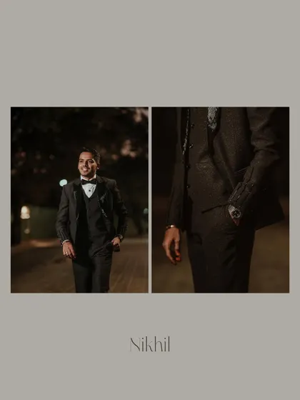A duplicate of the stylish groom's portrait layout, perfect for album design.
