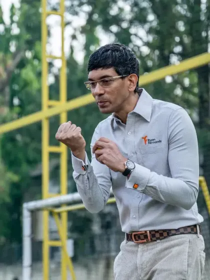 Our nutrition coach, Ryan Fernando, passionately explaining concepts during the workshop. His expertise is invaluable to our players.