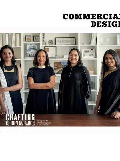 Featured on the cover of Commercial Design magazine. The story delves into our journey of crafting cultural narratives through architecture and leading a practice in India for over three decades.