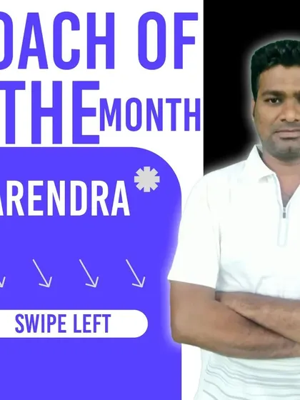 Introducing our Coach of the Month for June 2024, Narendra. His 10-year commitment and recent successes make him a cornerstone of our coaching team.