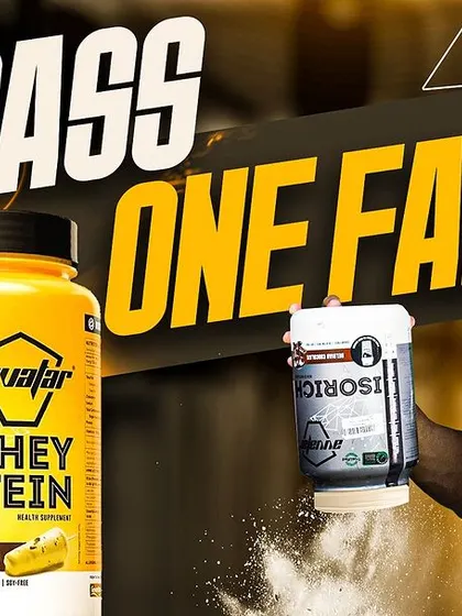 Avvatar Whey: One Pass, One Fail? A thumbnail for the lab test video on Avvatar's whey proteins, creating intrigue about the results.