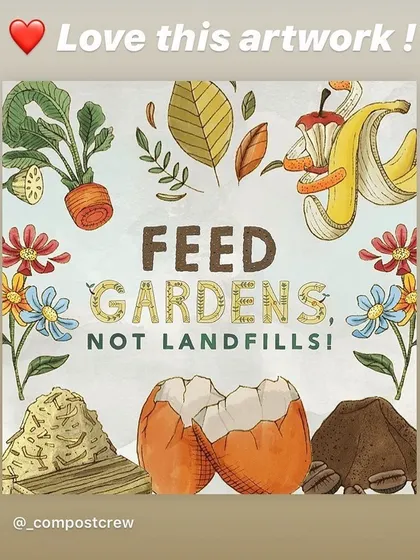 "Feed Gardens, Not Landfills." This artwork perfectly captures my mission. Despite all the challenges, this simple principle is what keeps me going.