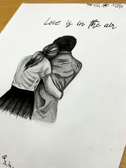 A simple pencil sketch capturing a quiet moment between two people. I create these custom couple portraits to celebrate love stories, making them perfect for anniversary cards or personalized gifts.