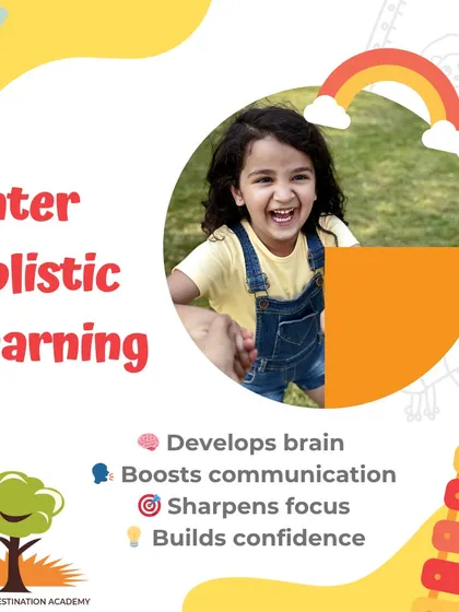 Enter Holistic Learning. This graphic simply lists the core benefits of our approach: it develops the brain, boosts communication, sharpens focus, and builds confidence.