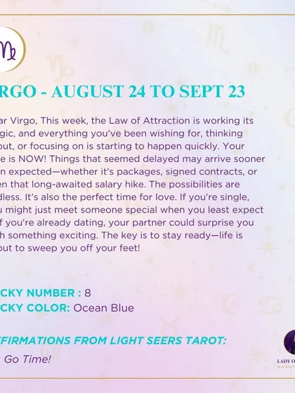 This week's tarot guidance for Virgo. The Law of Attraction is working its magic, and everything you've been wishing for is starting to happen. Your time is now.