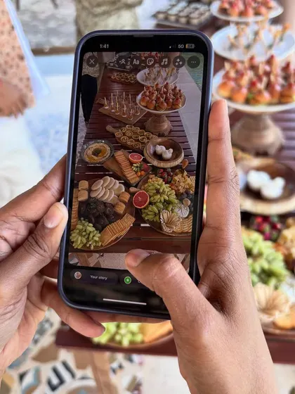 A guest capturing a story for their social media. I love seeing my work through the eyes of the guests and knowing it's a moment they want to share.