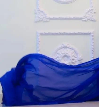 Another abstract shot of the blue trail, showing the beautiful texture of the fabric.