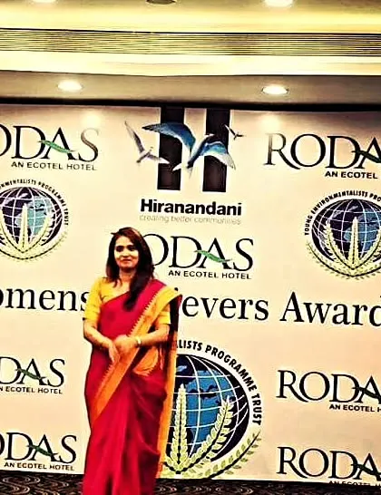 Standing on the stage at the Women Achievers Awards at Rodas, Hiranandani. A powerful moment from 2018 that reminds me to always stand strong.