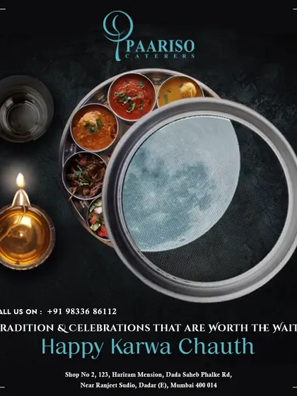 Happy Karwa Chauth. We provide special thalis and menus to help you break your fast with a delicious, traditional, and satisfying meal.