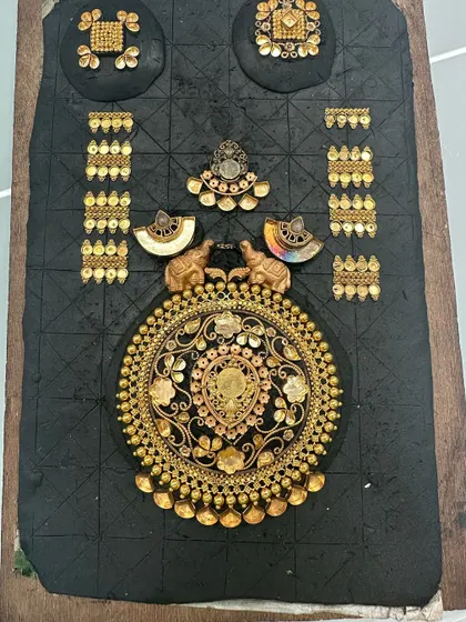 A look at our design board where we lay out all the pieces from different old sets to create a new masterpiece. This is where the vision for a grand new haar begins to take shape.