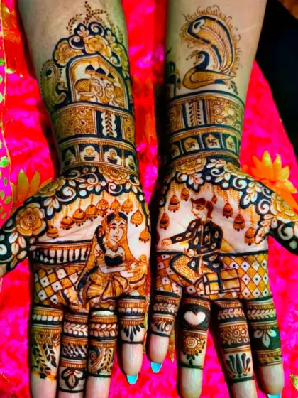 A festive design for Rakshabandhan, showing a sister tying a rakhi on her brother's wrist. I can create custom designs for any festival or family occasion.