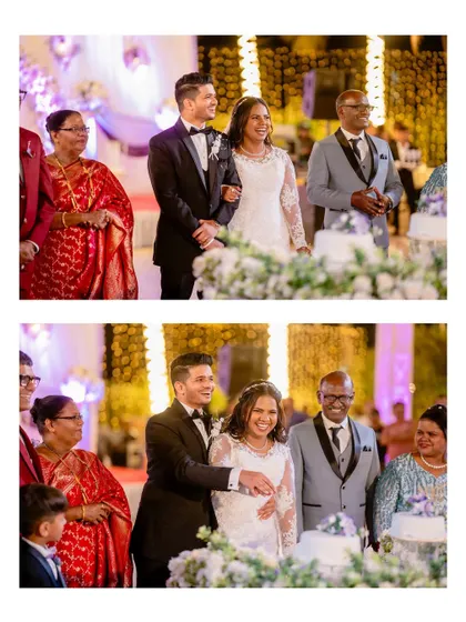 More happy family moments. The bride's timeless look ensures these photos will be cherished for a lifetime.