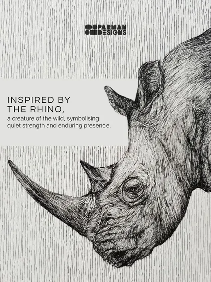 The Rooh Rhino Seating Chair, inspired by the quiet strength and enduring presence of the rhino. It’s not just a chair; it’s a sculpture with a rich, earthy palette and a brass horn accent that brings character and invites you to experience art in its most functional form.