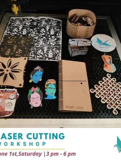 A wide variety of projects made possible with our laser cutter, including coasters, puzzles, phone cases, and custom boxes.