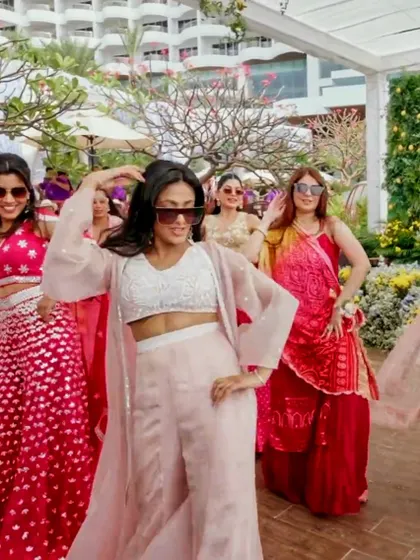 From the bride's friends to the entire family, we make sure everyone has a blast. This outdoor mehendi performance shows how we get the whole group moving together with style and energy.