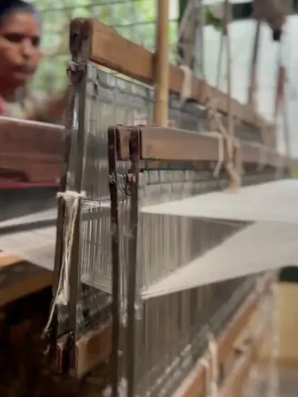 A weaver at a traditional loom, part of our research and collaboration in Hampi. We explore how local materials like banana fiber can be woven into our architectural narrative.