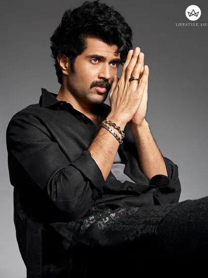 Another look from the Lifestyle Asia shoot, showcasing a relaxed yet intense mood. The all-black outfit from his brand Rowdy Club serves as a canvas for the striking Men of Platinum accessories.