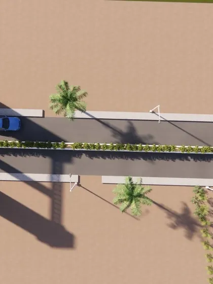 A duplicate of image 10, this aerial render provides a clear overview of the road network and green spaces, essential for effective master planning.