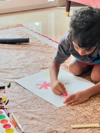 Exploring the magic of watercolor-resist painting, inspired by the great Claude Monet. This little artist is using crayons and watercolors to create his own beautiful water lilies.