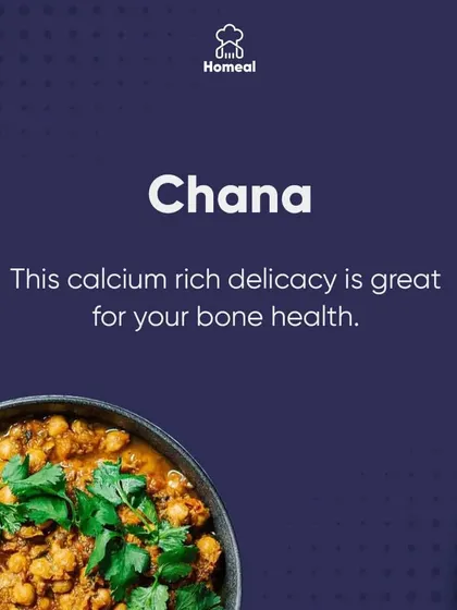 The goodness of Chana. This calcium-rich delicacy, also known as chickpea curry, is fantastic for your bone health and is a great source of plant-based protein.
