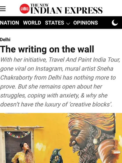 The online version of The New Indian Express article. Seeing my work and mission shared widely motivates me to keep traveling and painting.