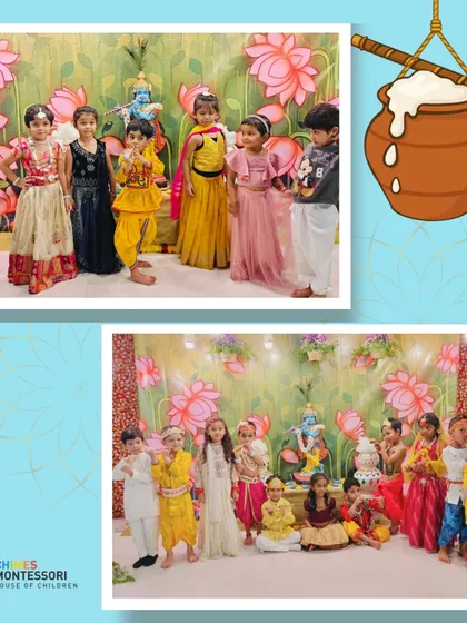 A garden of little Radhas and Krishnas. Our group photos from the Janmashtami celebration capture the collective joy and the beauty of celebrating our culture together.