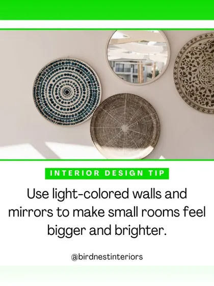 Another great tip for small rooms: use light-colored walls and mirrors to make the space feel bigger and brighter. Simple changes can have a huge impact.
