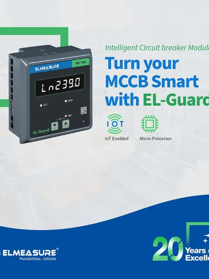 The EL-Guard intelligent circuit breaker module is a cost-effective way to make your MCCB smart, adding IoT capabilities and microprocessor control.