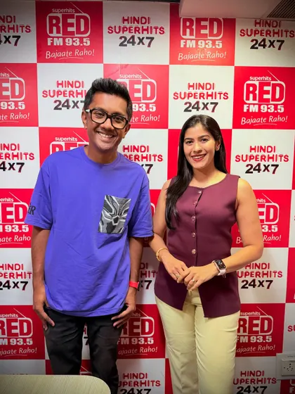 Posing with one of the team members at Red FM. I am grateful for every opportunity to collaborate and spread a positive message.