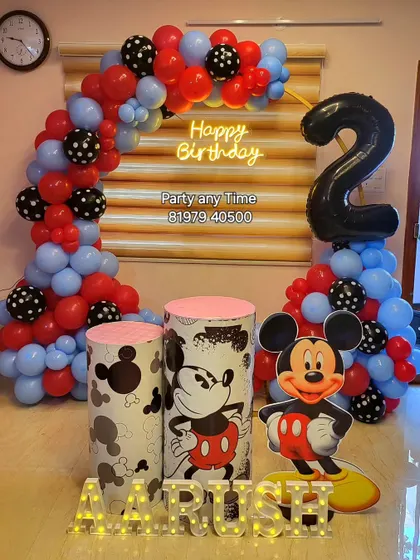 The complete Mickey Mouse setup with light-up letters for the name "Aarush".
