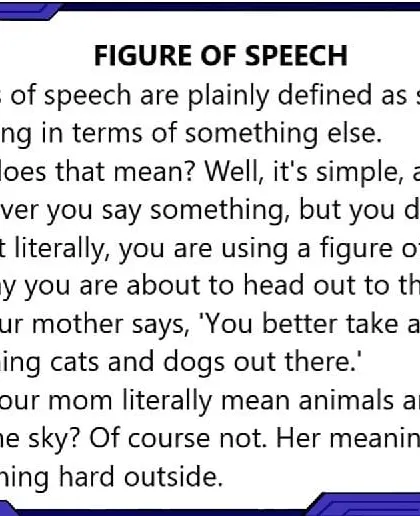 Figures of speech, like "it's raining cats and dogs," add color to language. I explain these concepts with clear examples to show how we use non-literal language.