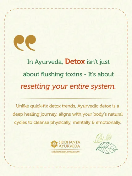 An Ayurvedic detox is a deep healing journey, not a quick fix. It is a systematic process that aligns with your body's natural cycles to cleanse you physically, mentally, and emotionally, which is essential for true wellness.