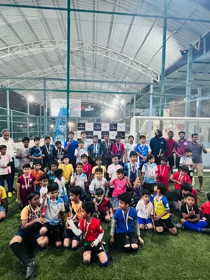 All the young stars of Sportonix FC together after a successful in-house football tournament.