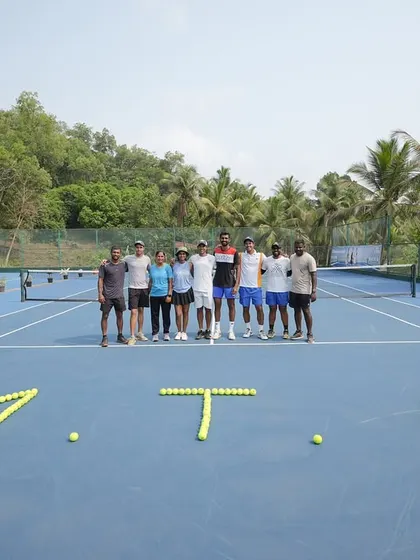 M.T.A. The team at our Goa camp, where we don't just train players, we shape champions. This image captures the spirit and camaraderie of our academy.