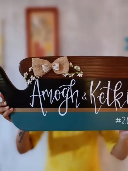 Your story can be told in the most unique ways. This classy cheeseboard-inspired name plaque was designed for a family that loves to dine together, blending their passion for food with a warm welcome.